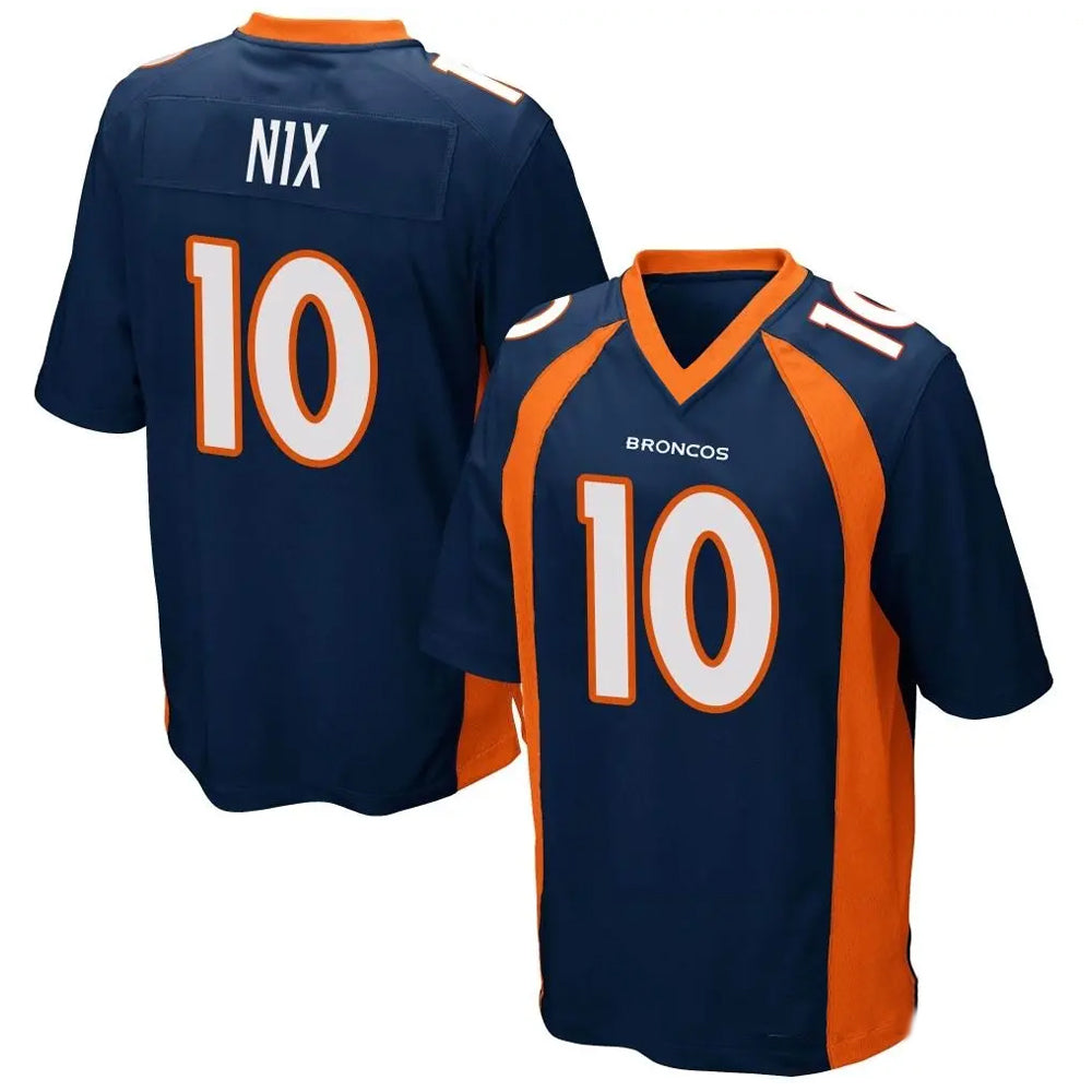Johmsee D.Broncos #10 Bo Nix Player Navy Game Stitched Jerseys