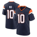 Johmsee D.Broncos #10 Bo Nix Player Navy Home Game Stitched Jerseys