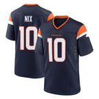 Johmsee D.Broncos #10 Bo Nix Player Navy Home Game Stitched Jerseys