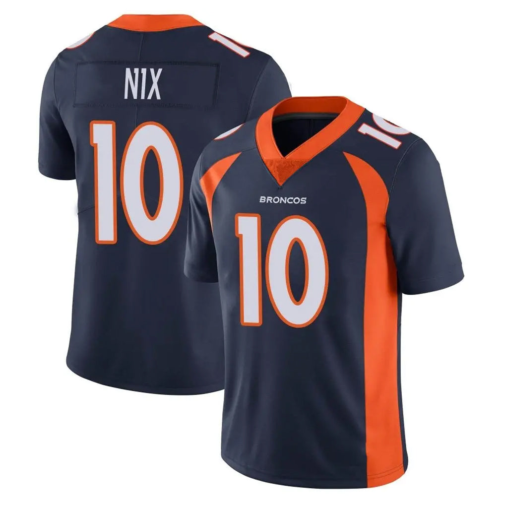 Johmsee D.Broncos #10 Bo Nix Player Navy Vapor Untouchable Limited Game Stitched Jerseys