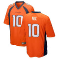Johmsee D.Broncos #10 Bo Nix Player Orange Game Stitched Jerseys