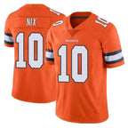 Johmsee D.Broncos #10 Bo Nix Player Orange Vapor Untouchable Limited Home Game Stitched Jerseys