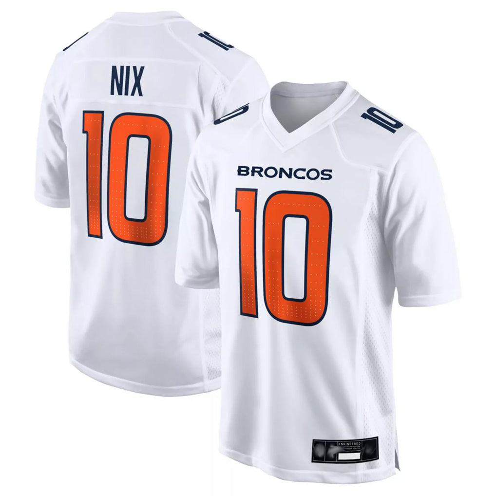 Johmsee D.Broncos #10 Bo Nix Player White Fashion Limited Game Stitched Jerseys