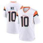 Johmsee D.Broncos #10 Bo Nix Player White Home Game Stitched Jerseys