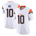 Johmsee D.Broncos #10 Bo Nix Player White Limited Vapor F.U.S.E. Home Game Stitched Jerseys