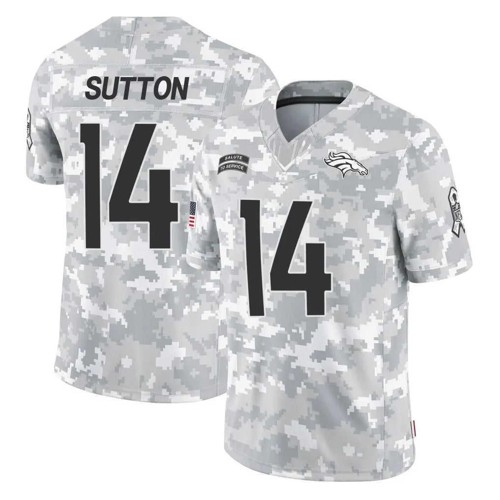 Johmsee D.Broncos #14 Courtland Sutton Player Arctic Camo Salute To Service Limited Stitched Jerseys
