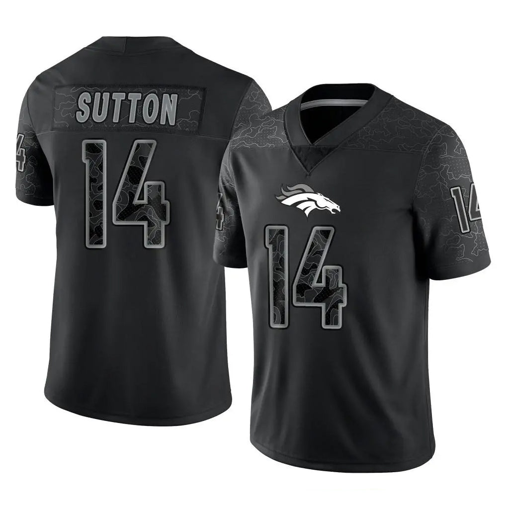 Johmsee D.Broncos #14 Courtland Sutton Player Black Reflective Limited Stitched Jerseys
