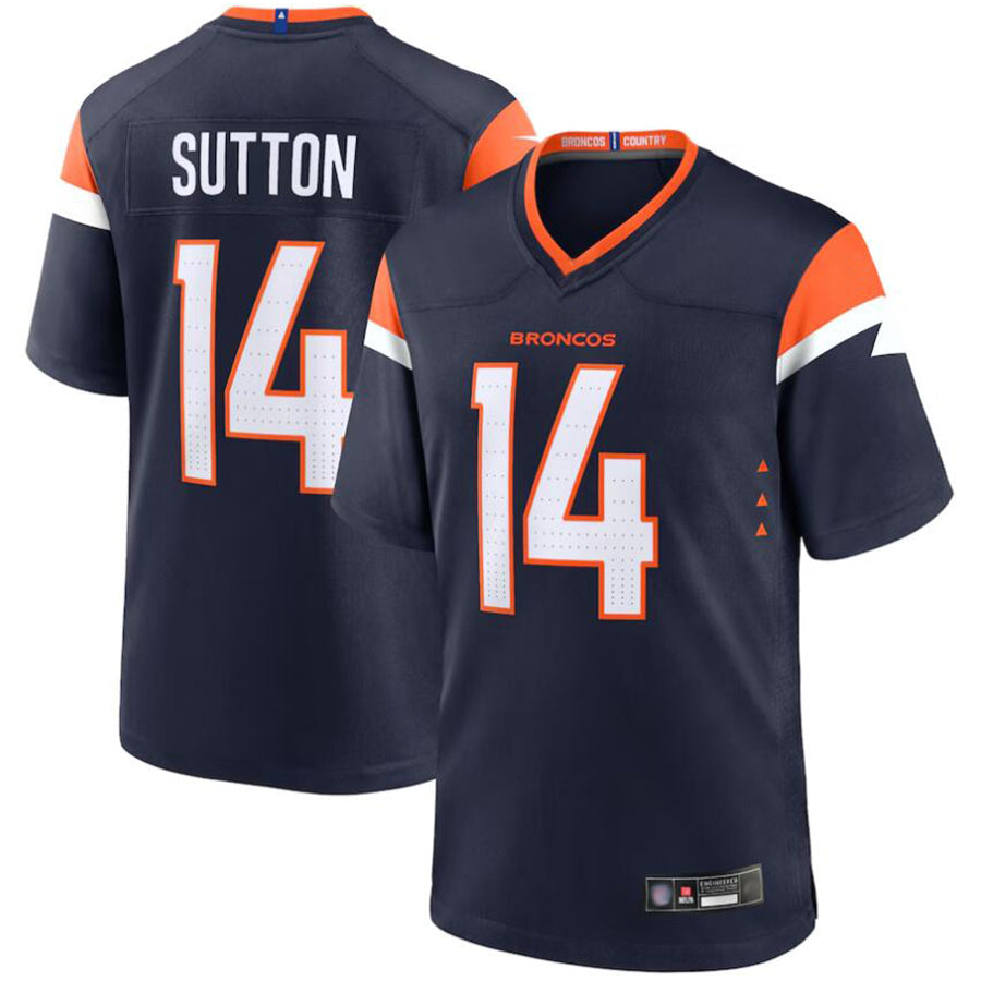 Johmsee D.Broncos #14 Courtland Sutton Player Navy Home Replica Game Stitched Jerseys