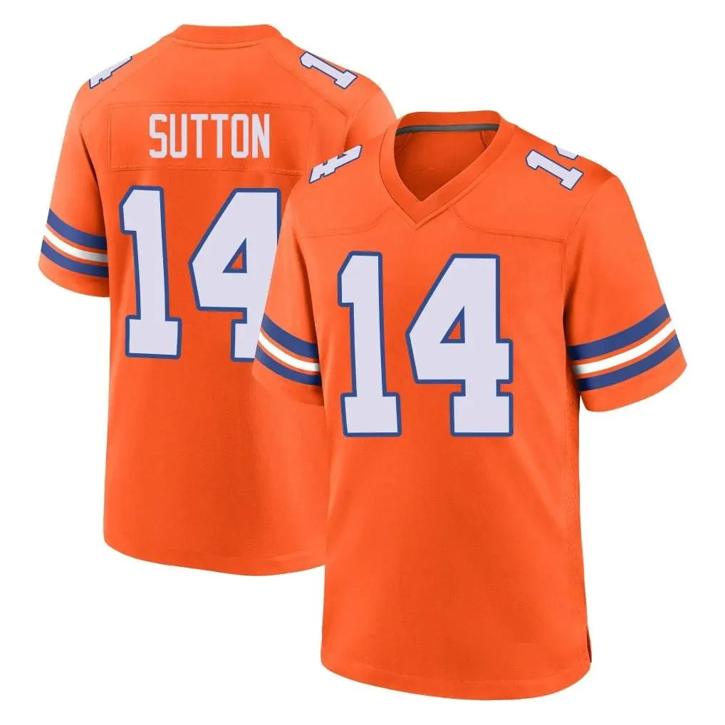 Johmsee D.Broncos #14 Courtland Sutton Player Orange Alternate Collection Throwback Game Stitched Jerseys