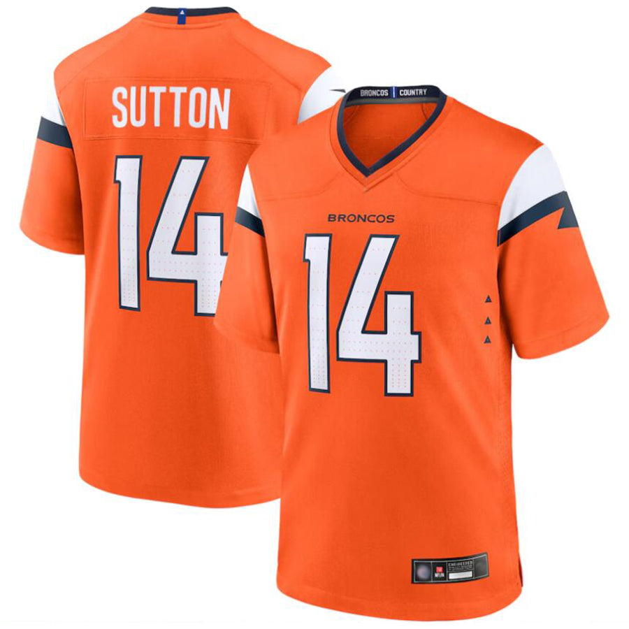 Johmsee D.Broncos #14 Courtland Sutton Player Orange Home Replica Game Stitched Jerseys