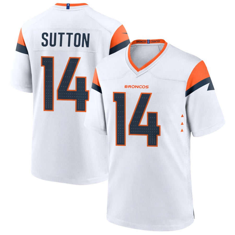 Johmsee D.Broncos #14 Courtland Sutton Player White Home Game Stitched Jerseys