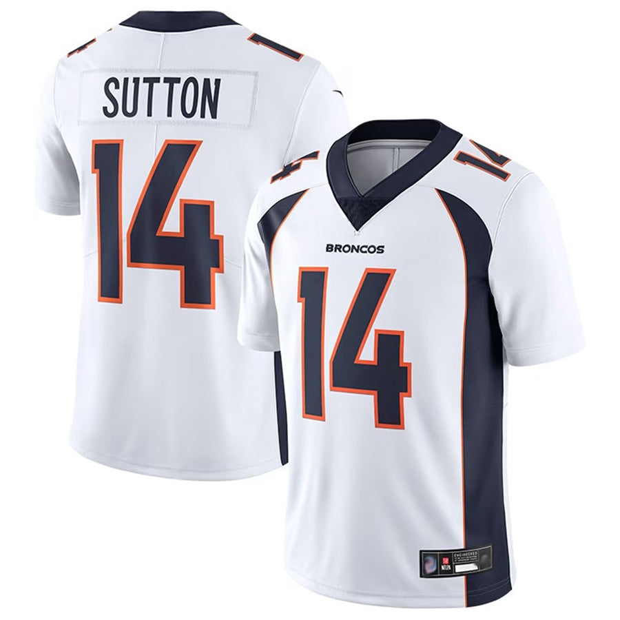 Johmsee D.Broncos #14 Courtland Sutton Player White Replica Game Stitched Jerseys