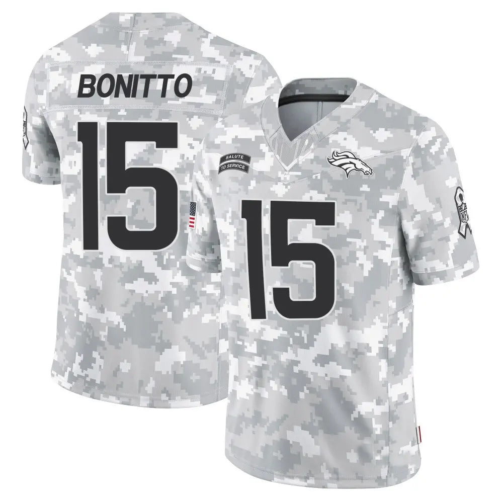 Johmsee D.Broncos #15 Nik Bonitto Player Arctic Camo Salute to Service Limited Stitched Jerseys
