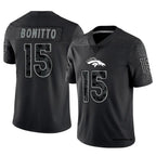 Johmsee D.Broncos #15 Nik Bonitto Player Black RFLCTV Limited Stitched Jerseys