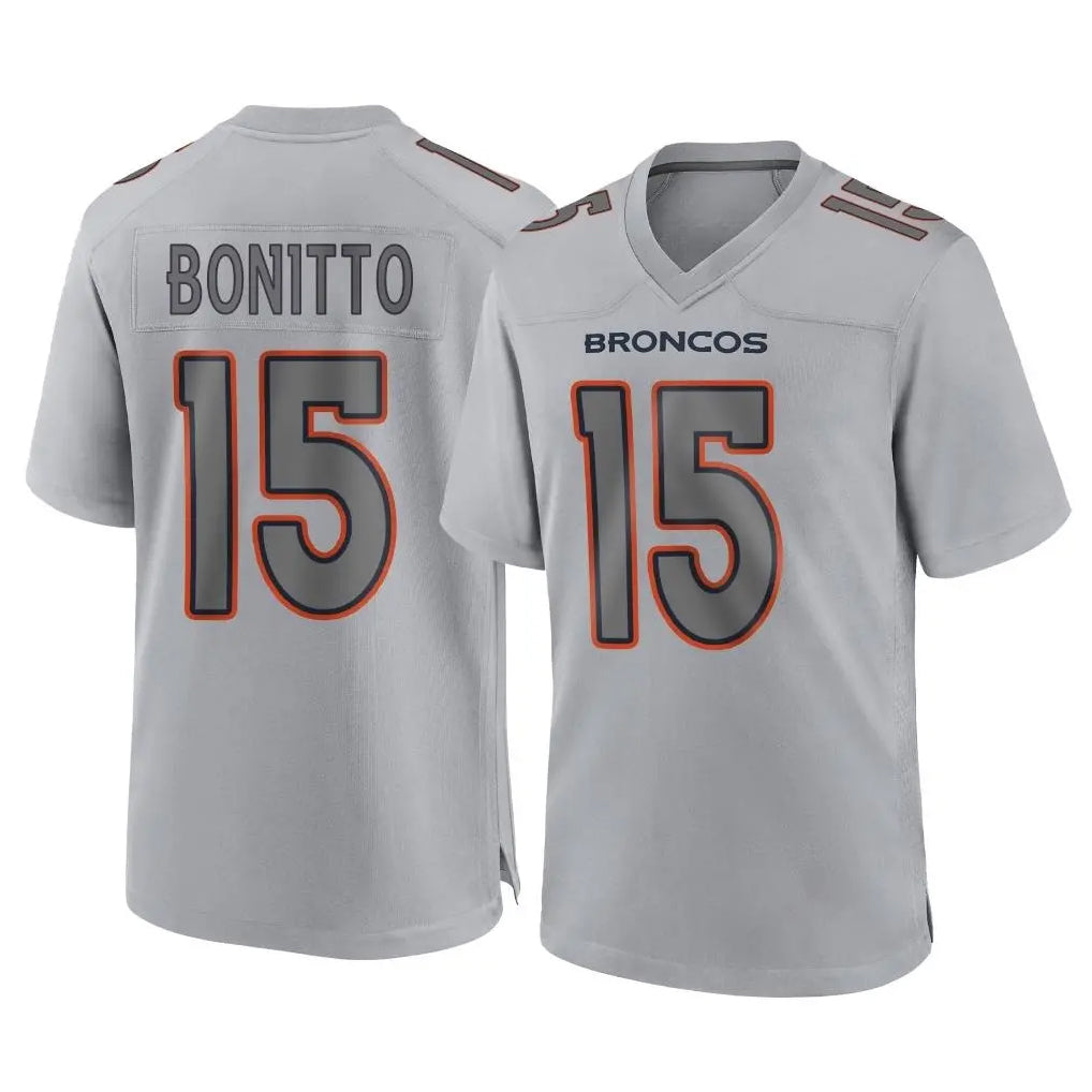 Johmsee D.Broncos #15 Nik Bonitto Player Gray Atmosphere Fashion Limited Game Stitched Jerseys