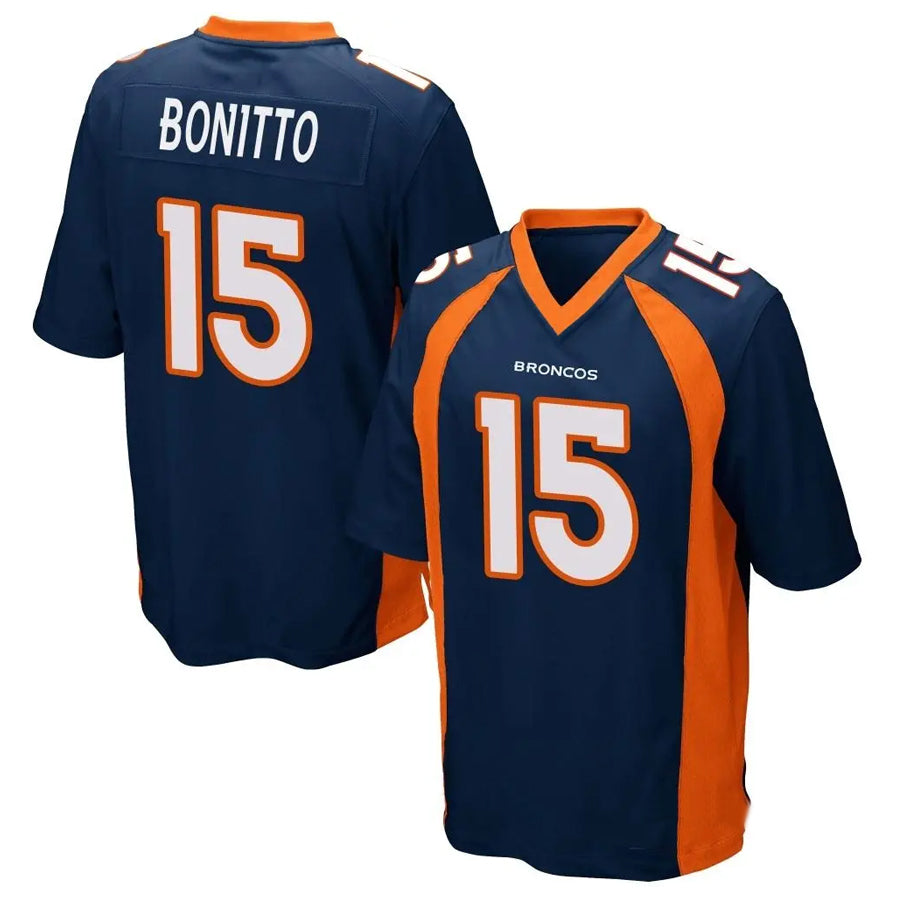 Johmsee D.Broncos #15 Nik Bonitto Player Navy Game Stitched Jerseys