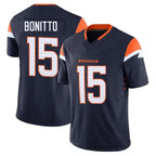 Johmsee D.Broncos #15 Nik Bonitto Player Navy Vapor F.U.S.E. Limited Stitched Jerseys