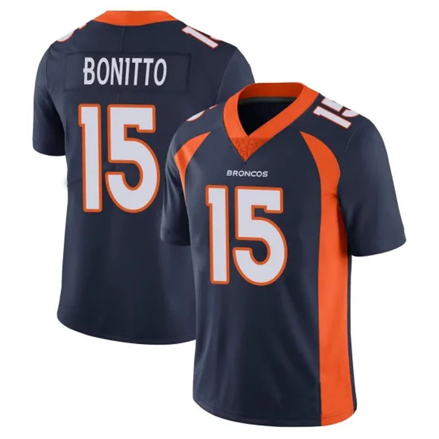 Johmsee D.Broncos #15 Nik Bonitto Player Navy Vapor Limited Stitched Jerseys