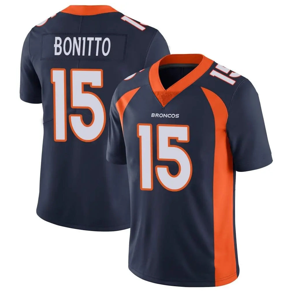Johmsee D.Broncos #15 Nik Bonitto Player Navy Vapor Untouchable Limited Game Stitched Jerseys