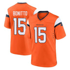 Johmsee D.Broncos #15 Nik Bonitto Player Orange Alternate Collection Throwback Game Stitched Jerseys
