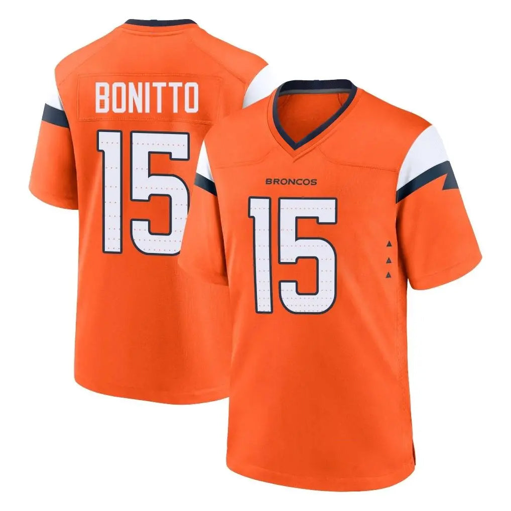 Johmsee D.Broncos #15 Nik Bonitto Player Orange Alternate Collection Throwback Game Stitched Jerseys