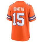 Johmsee D.Broncos #15 Nik Bonitto Player Orange Collection Throwback Game Stitched Jerseys
