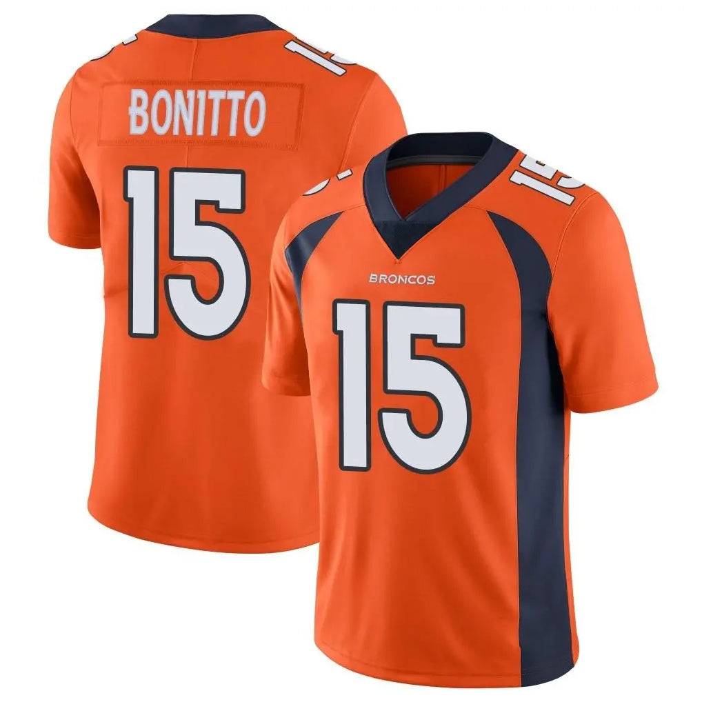 Johmsee D.Broncos #15 Nik Bonitto Player Orange Color Vapor Untouchable Limited Game Stitched Jerseys