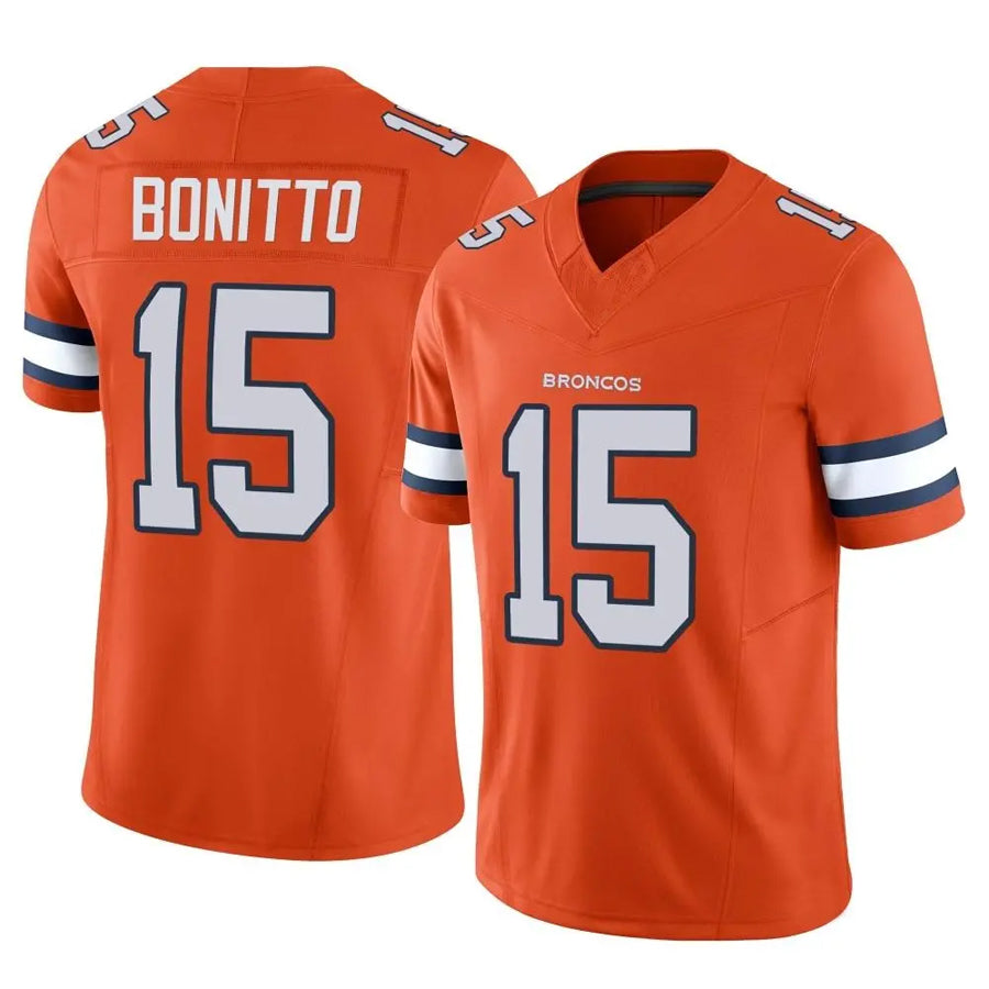 Johmsee D.Broncos #15 Nik Bonitto Player Orange Vapor F.U.S.E. Limited Stitched Jerseys
