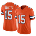 Johmsee D.Broncos #15 Nik Bonitto Player Orange Vapor F.U.S.E. Limited Stitched Jerseys