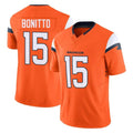 Johmsee D.Broncos #15 Nik Bonitto Player Orange Vapor F.U.S.E. Limited Home Game Stitched Jerseys