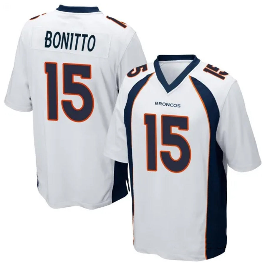 Johmsee D.Broncos #15 Nik Bonitto Player White Game Stitched Jerseys