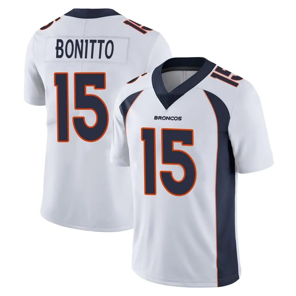 Johmsee D.Broncos #15 Nik Bonitto Player White Vapor Untouchable Limited Home Game Stitched Jerseys