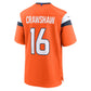 D.Broncos #16 Jeremy Crawshaw Orange Team Game American Football Jersey