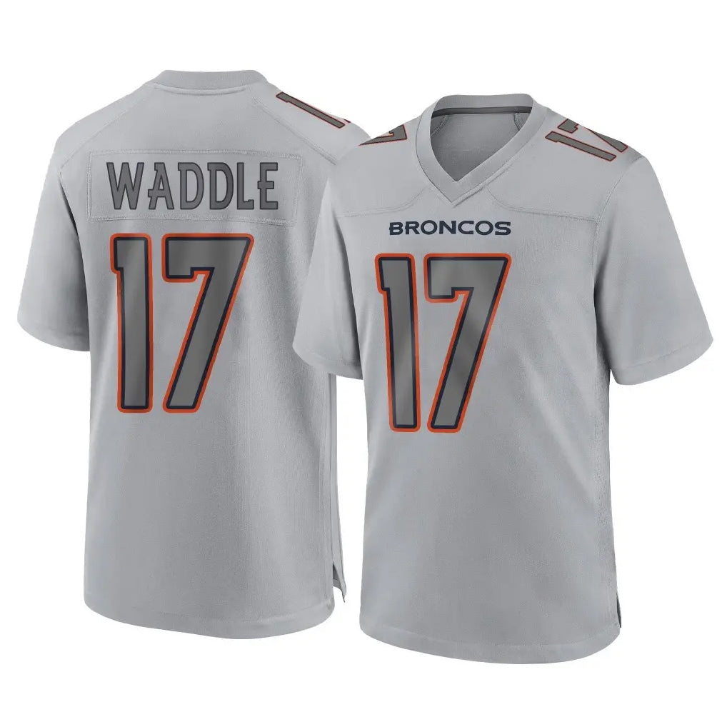 Johmsee D.Broncos #17 Jaylen Waddle Player Gray Atmosphere Fashion Limited Game Stitched Jerseys