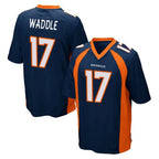 Johmsee D.Broncos #17 Jaylen Waddle Player Navy Game Stitched Jerseys