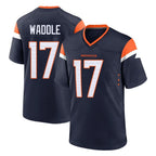 Johmsee D.Broncos #17 Jaylen Waddle Player Navy Home Game Stitched Jerseys