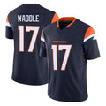 Johmsee D.Broncos #17 Jaylen Waddle Player Navy Limited Vapor F.U.S.E. Home Game Stitched Jerseys
