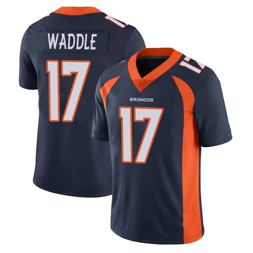 Johmsee D.Broncos #17 Jaylen Waddle Player Navy Vapor Untouchable Limited Game Stitched Jerseys