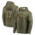 Johmsee D.Broncos #17 Jaylen Waddle Player Olive Salute to Service Pullover Hoodies Home Game Stitched Jerseys