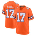Johmsee D.Broncos #17 Jaylen Waddle Player Orange Alternate Collection Throwback Game Stitched Jerseys