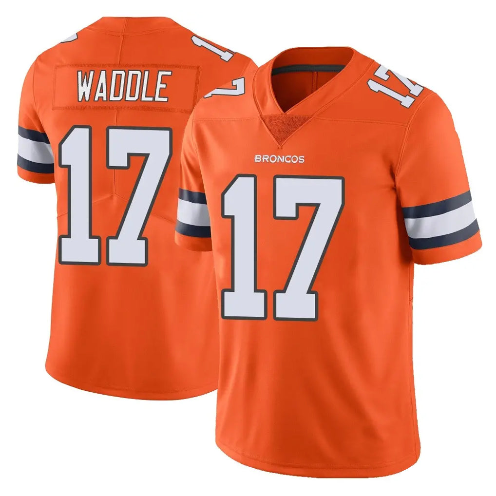 Johmsee D.Broncos #17 Jaylen Waddle Player Orange Vapor Untouchable Limited Home Game Stitched Jerseys