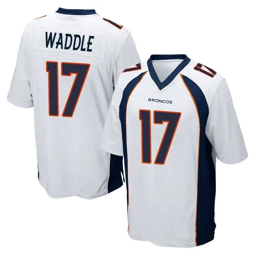 Johmsee D.Broncos #17 Jaylen Waddle Player White Game Stitched Jerseys