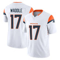 Johmsee D.Broncos #17 Jaylen Waddle Player White Limited Vapor F.U.S.E. Home Game Stitched Jerseys