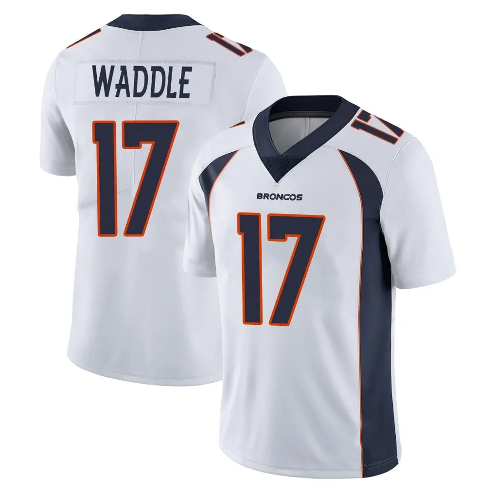 Johmsee D.Broncos #17 Jaylen Waddle Player White Vapor Untouchable Limited Home Game Stitched Jerseys