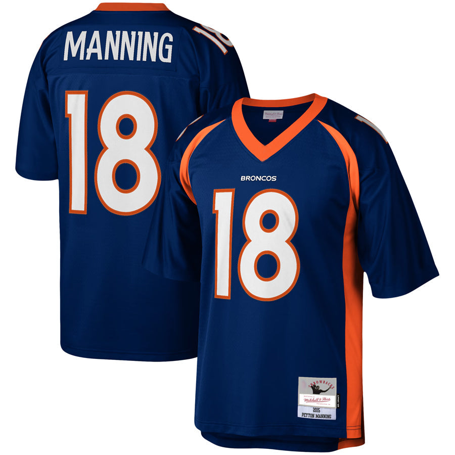 Johmsee D.Broncos #18 Peyton Manning Player Mitchell & Ness Navy Legacy Replica Stitched  Jerseys