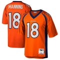 Johmsee D.Broncos #18 Peyton Manning Player Mitchell & Ness Orange Legacy Replica Stitched Jerseys