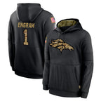 Johmsee D.Broncos #1 Evan Engram Player Black Salute to Service Pullover Hoodies Limited Stitched Jerseys