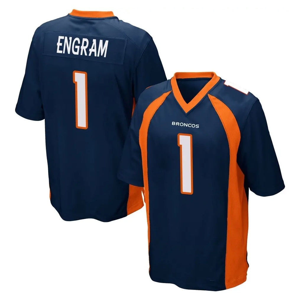 Johmsee D.Broncos #1 Evan Engram Player Navy Game Stitched Jerseys