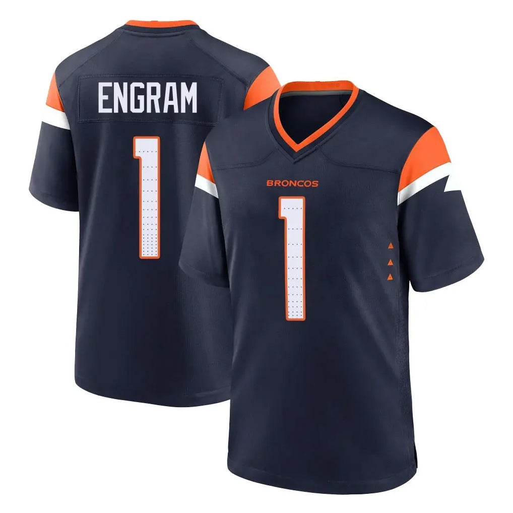 Johmsee D.Broncos #1 Evan Engram Player Navy Home Game Stitched Jerseys