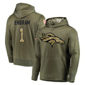 Johmsee D.Broncos #1 Evan Engram Player Olive Salute to Service Pullover Hoodies Home Game Stitched Jerseys